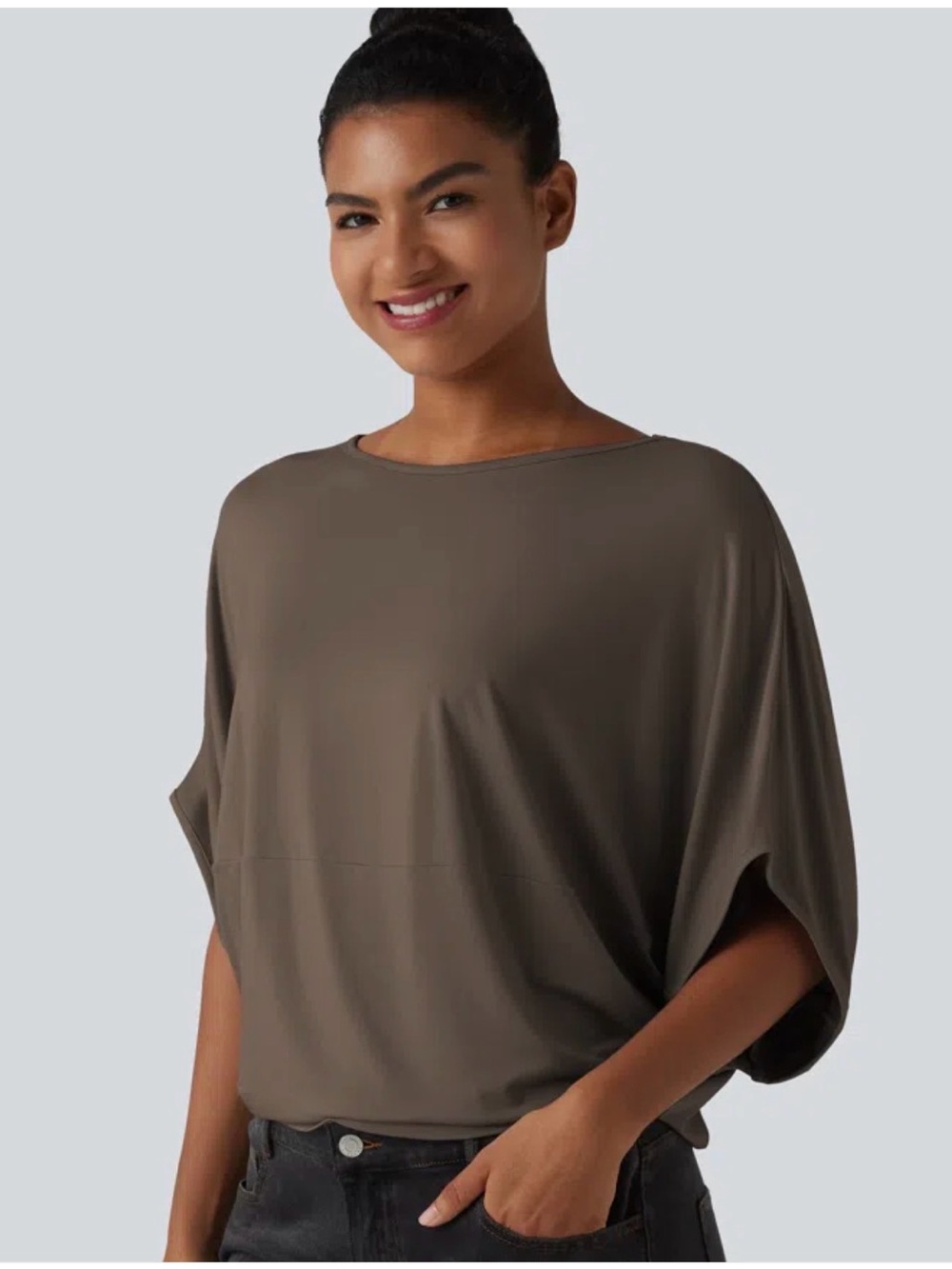 NWT HALARA Relaxed Dolman Sleeve Women's Top - Olive